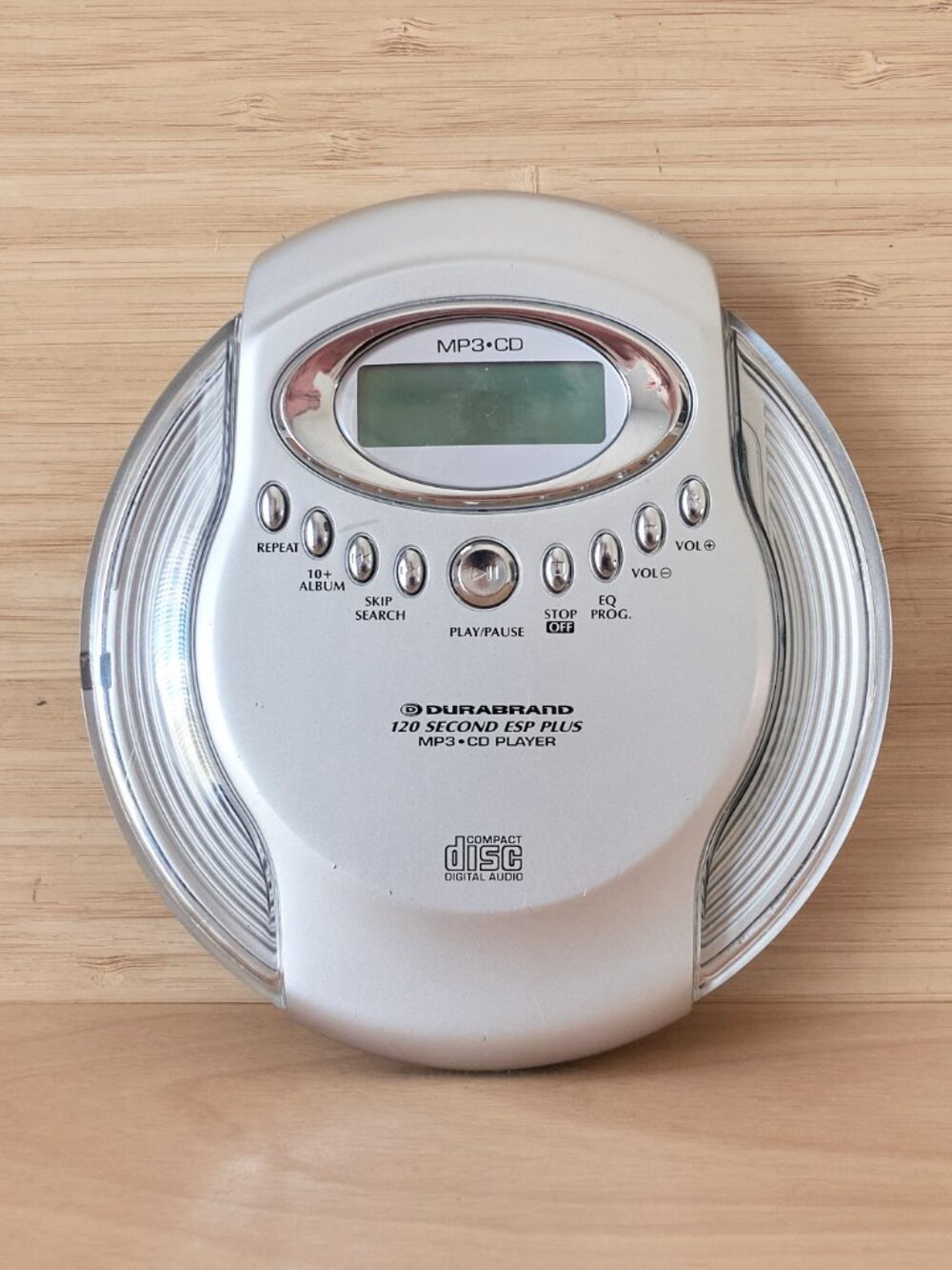Durabrand CD-96 Portable MP3 CD Player Silver Retro Disc Player Tested Working